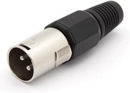 MANNELIJKE 3P XLR PLUG - VERNIKKELD - ZWART (CA101B)