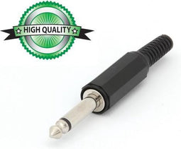 MANNELIJKE 6.35mm MONO JACK - PLASTIC ZWART (CA019H)