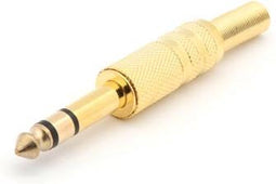 MANNELIJKE 6.35mm STEREO JACK - VERGULD (CA024)