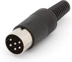 MANNELIJKE 6P DIN PLUG ZWART (CA083)