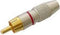 MANNELIJKE RCA PLUG - VERGULDE STEKKER - ROOD (CA049R)