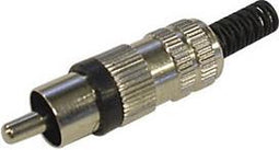 MANNELIJKE RCA PLUG - VERNIKKELD - ZWART (CA116B)