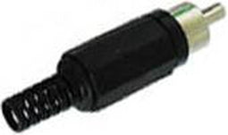 MANNELIJKE RCA PLUG - ZWART (CA047B)
