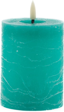 Mansion atmosphere - led kaars rustic blauw 10x7,5cm