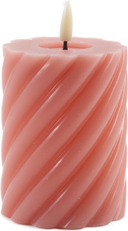 Mansion atmosphere - swirl led kaars donker roze 10x7,5cm