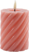 Mansion atmosphere - swirl led kaars donker roze 10x7,5cm