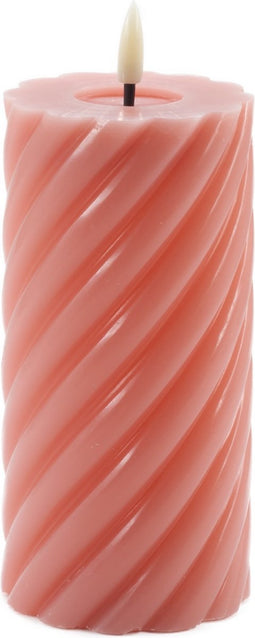 Mansion atmosphere - swirl led kaars donker roze 15x7,5cm