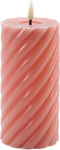 Mansion atmosphere - swirl led kaars donker roze 15x7,5cm