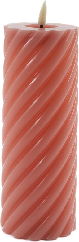 Mansion atmosphere - swirl led kaars donker roze 20x7,5cm