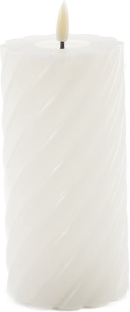 Mansion atmosphere - swirl led kaars ivoor 15x7,5cm