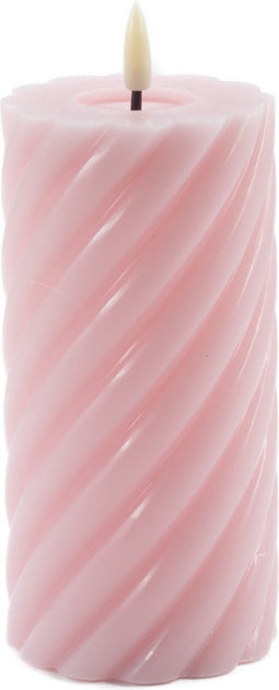 Mansion atmosphere - swirl led kaars licht roze 15x7,5cm