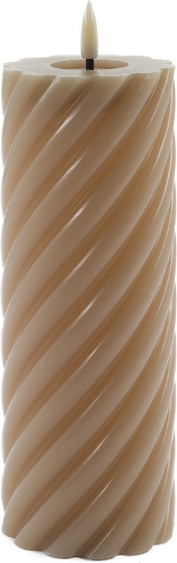 Mansion atmosphere - swirl led kaars zand 20x7,5cm