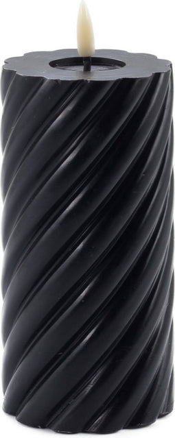 Mansion atmosphere - swirl led kaars zwart 15x7,5cm