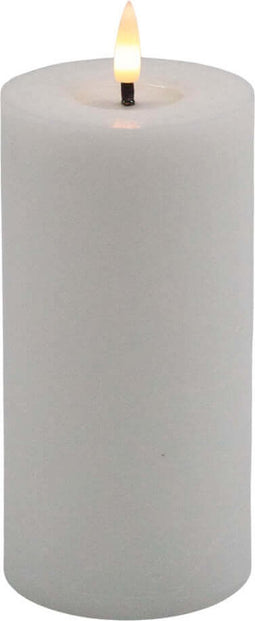 Mansion atmosphere - Witte led kaars rustic 15x7,5cm
