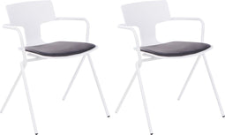 MANSON - Eetkamerstoel set van 2 - Wit/Zwart - Plastic