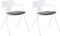 MANSON - Eetkamerstoel set van 2 - Wit/Zwart - Plastic