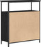 vidaXL - Dressoir - Zwart - Eiken - 70x30x80 - cm - Geengineerd - Hout