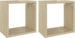 vidaXL - Wandschappen - kubus - 2 - st - 26x15x26 - cm - sonoma - eikenkleurig