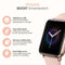 MAOO BOOST Smartwatch - Incl. screenprotector – Waterproof – Smartwatch dames Rose Goud - Stappenteller – Horloge – Roze