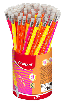 Maped - Grafietpotlood maped neon koker 72 stuks assorti | 72 stuks