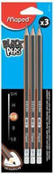Maped potlood Black'Peps HB 3 stuks op blister met gum