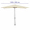 Marbueno Parasol Staal 8 Spaken 200x300 cm Polyester Beige Tuin, Zwembad, Terras