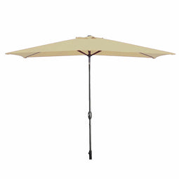 Marbueno Parasol Staal 8 Spaken 200x300 cm Polyester Bruin Tuin, Zwembad, Terras