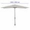 Marbueno Parasol Staal 8 Spaken 200x300 cm Polyester Wit Tuin, Zwembad, Terras
