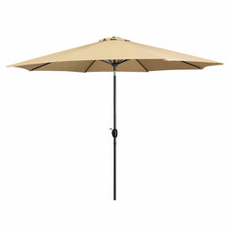 Marbueno Parasol Staal 8 Spaken D270 cm Polyester Bruin Tuin, Zwembad, Terras