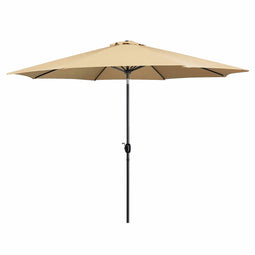 Marbueno Parasol Staal 8 Spaken D300 cm Polyester Bruin Tuin, Zwembad, Terras