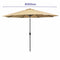 Marbueno Parasol Staal 8 Spaken D300 cm Polyester Bruin Tuin, Zwembad, Terras