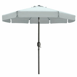 Marbueno Parasol Staal 8 Spaken D300 cm Polyester Wit Tuin, Zwembad, Terras 10489