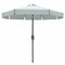 Marbueno Parasol Staal 8 Spaken D300 cm Polyester Wit Tuin, Zwembad, Terras 10489