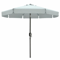 Marbueno Parasol Staal 8 Spaken D300 cm Polyester Wit Tuin, Zwembad, Terras 10491