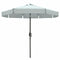 Marbueno Parasol Staal 8 Spaken D300 cm Polyester Wit Tuin, Zwembad, Terras 10491