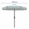 Marbueno Parasol Staal 8 Spaken D300 cm Polyester Wit Tuin, Zwembad, Terras 10489