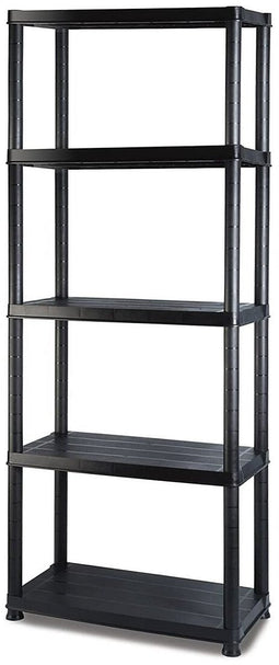Marbueno - Rek 5 Planken - Kunststof Zwart 61x31x171 cm Tuin 10538