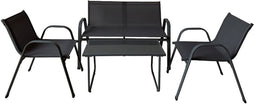 Marbueno Set Tuinmeubelset Stalen Zwart Textilene 10468