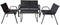 Marbueno Set Tuinmeubelset Stalen Zwart Textilene 10468