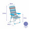 Marbueno Vouwstoel 5 Posities Aluminium met Kussen Oranje en Blauw 69X58X110 cm 10465