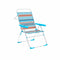 Marbueno Vouwstoel 5 Posities Aluminium Oranje en Blauwe Strepen Strand 59x61x97 cm