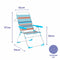 Marbueno Vouwstoel 5 Posities Aluminium Oranje en Blauwe Strepen Strand 59x61x97 cm
