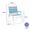 Marbueno Vouwstoel Aluminium Oranje en Blauw Strand en Zwembad 52X56X80 cm 10462