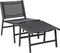 MARCEDDI -Tuinstoel met voetenbank set van 2 - Zwart - Textileen