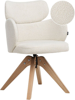 MARCY - Eetkamerstoel - Lichtbeige - Bouclé