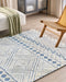 MARGAND - Vloerkleed - Wit/Blauw - 160 x 230 cm - Polyester
