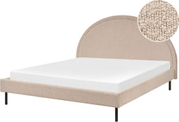 MARGUT - Bed - Beige - 160 x 200 cm - Bouclé