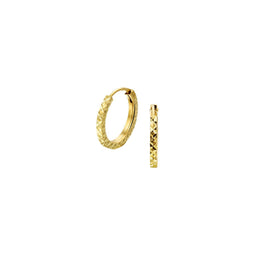 Marie Celeste oorringen 1,2 mm gediamanteerd - 14 mm - Goud