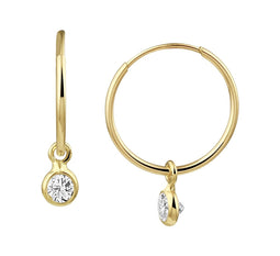 Marie Celeste oorringen zirkonia - 11.5 mm - Goud