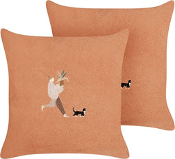 MARIGOLD - Sierkussen set van 2 - Oranje - Polyester